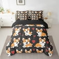 thumbnail image 2 of Erosebridal Kawaii Dog Sunflower Bedding Sets Twin Size,Love Heart Comforter Sets with Sheets,Valentine’S Day Decor,Reversible,7pcs, 2 of 5