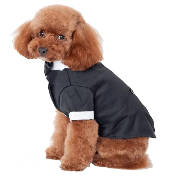 Ropa para perros, traje para mascotas, vestido de novia para mascotas, abrigo de boda negro para mascotas MFZFUKR l