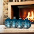 thumbnail image 4 of Glass Christmas Tree Ornaments - 67mm/2.63" [4 Pieces] Decorated Balls from Christmas by Krebs Seamless Hanging Holiday Decor (Turquoise Bliss Blue with Trees & Cardinals), 4 of 5