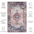 thumbnail image 6 of SAFAVIEH Tucson Kyler Traditional Machine Washable Area Rug, Beige/Rust, 5' x 8', 6 of 8