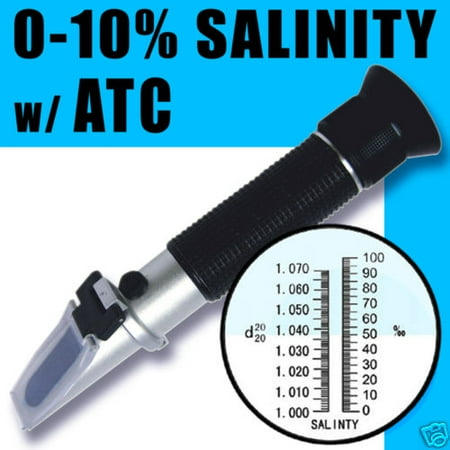 - Salinity Refractometer for Aquarium, 0% - 10% Hydrometer, RHS-10ATC