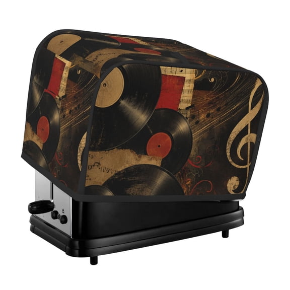 Retro Vinyl Rhythm 2 Slice Toaster Cover Bread Maker Dust Protective For Small Kitchen Appliance Covers