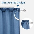 thumbnail image 3 of Yiwa 24inch Length Room Darkening Tier Curtains for Kitchen Bathroom, Dark Blue, 3 of 7