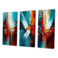 thumbnail image 3 of Designart "Teal Rhythms Abstract Awakening I" Abstract Painting Wall Art Set Of 3 - Modern Red Gallery Set For Office Decor, 3 of 6
