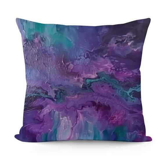 YINGXI  Purple Teal Turquoise Galaxy Nebulous Pillow Covers Decorative Throw Pillowcase Square Couch Cushion Cover for Home Decor Sofa Living Room Bed Car Sofa 12x12in
