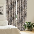 thumbnail image 2 of Ambesonne Tropical Curtains, Exotic Foliage Monochrome, Pair of 28"x95", Pale Grey and Caramel, 2 of 5