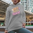 thumbnail image 2 of Distressed One Bad Ass Nurse - Retro Nurses Week Art Merch Gift, Heather Grey Hooded Sweatshirt or Hoodie, 2XL, 2 of 5
