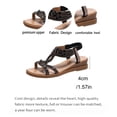thumbnail image 5 of Rokment Women's Sparkling Rhinestones Wedge Heels Dressy Sandals Ethnic Bohemian Beach Summer Open Toe Slingback Mid Heels for Bride Wedding Banquet Black Size 6, 5 of 7
