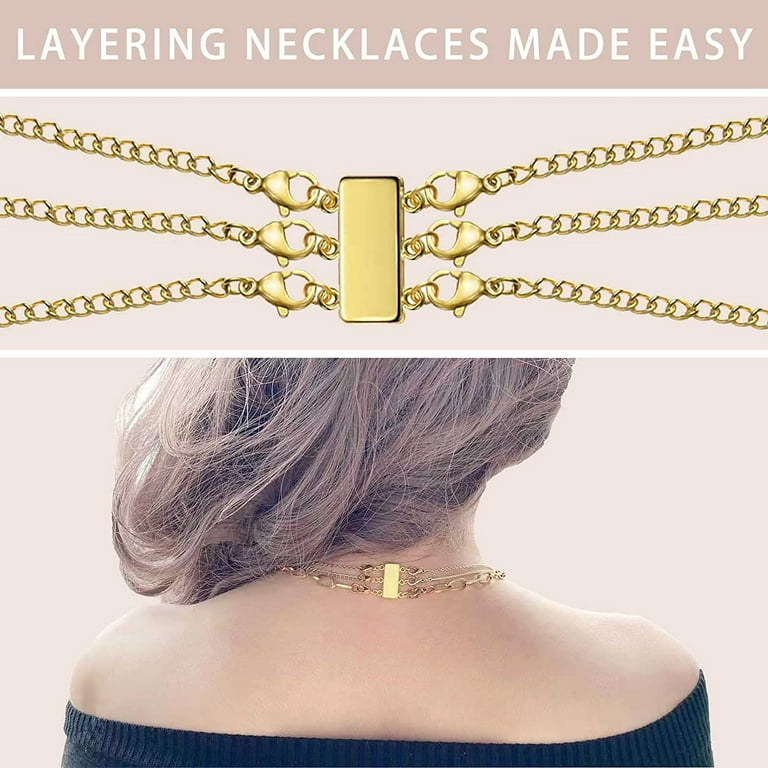Necklace Layering Clasps Slide Lock Clasp Necklace Connector Multi Strands Slide Tube Clasps, Women's, Size: One size, Gold