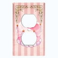 thumbnail image 2 of Metal Light Switch Plate Cover Elegant Pastel Pink Cake Striped Wallpaper CAK047, 2 of 13