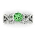 thumbnail image 2 of Clara Pucci 14K White Gold Round Cut 1Ct Simulated Green Diamond Engagement Ring + Matching Band - Luxury Box Included, 2 of 7