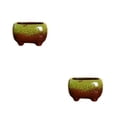 thumbnail image 3 of Billuyoard Maceta de cerámica para suculentas y flores de verde verde 2Conjunto, 3 of 6