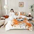 thumbnail image 4 of Homewish Soccer Football Print 3-Piece Full Size Comforter Sets For Teens,Orange Watercolor Splash Bedding Comforter Set,Sport Ball Game Lightweight Bedding Sets,Luxury Bedroom Decor,Reversible, 4 of 8