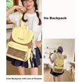 thumbnail image 2 of Sunyuer Women Kawaii Flap Ita Backpack, Large Capacity Clear Front Pocket Backpack with Star Charm, Lightweight Nylon Casual Daypack for School Travel, 2 of 8