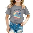 thumbnail image 1 of Vêtements pour Filles Col Rond Imprimé Chemise à Manches Courtes pour Tout-Petits Vêtements d'Été pour Adolescentes Vêtements pour Filles 4-5 Ans Mode Filles, 1 of 3