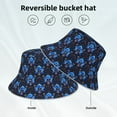 thumbnail image 3 of Vsdgher cool blue flower Skull Print Bucket Hat for Men&Women Bucket Hat Reversible Summer Double-Side-Wear Travel Gardening, Beach, Camping, Hiking, Fishing Cap, 3 of 5