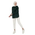 thumbnail image 3 of Poplin Tunic With Oval Side Slits Emerald Green, 3 of 5