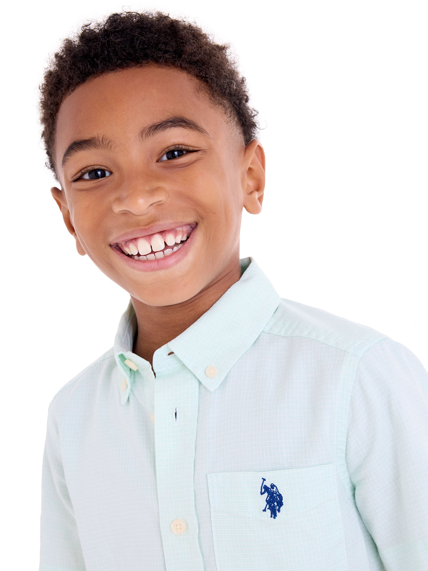 U.S. Polo Assn. Short Sleeve Button-Up Shirt for Boys, Sizes 4-18