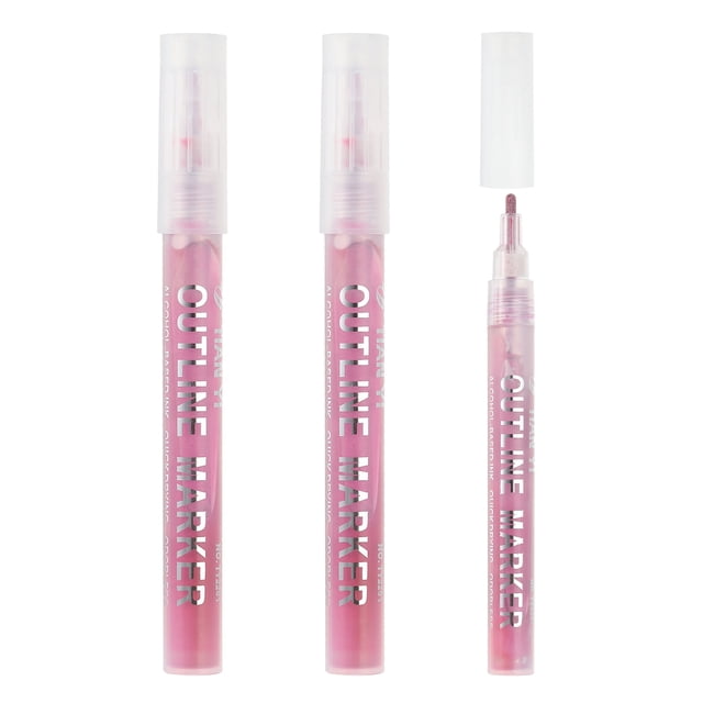 Marcadores metálicos, paquete de 3, marcadores de pintura de punta media, marcadores de colores, rosa plateado