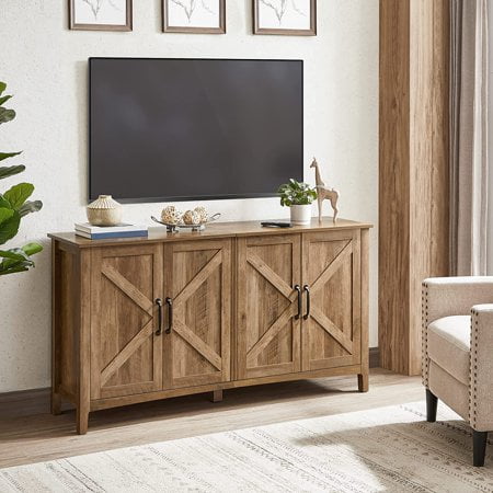 VASAGLE Buffet Cabinet Sideboard Storage Cabinet with Adjustable Shelves  for Living Room Rustic Walnut 