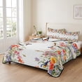 thumbnail image 2 of Full Quilt Set 78''x90'', Vintage Flowers Lightweight Summer Bedspread Coverlet Set with 2 Pillow Shams, Spring Floral Botanical Pastoral Breathable All Season Quilt Bedding for Bedroom/Guest Room, 2 of 9