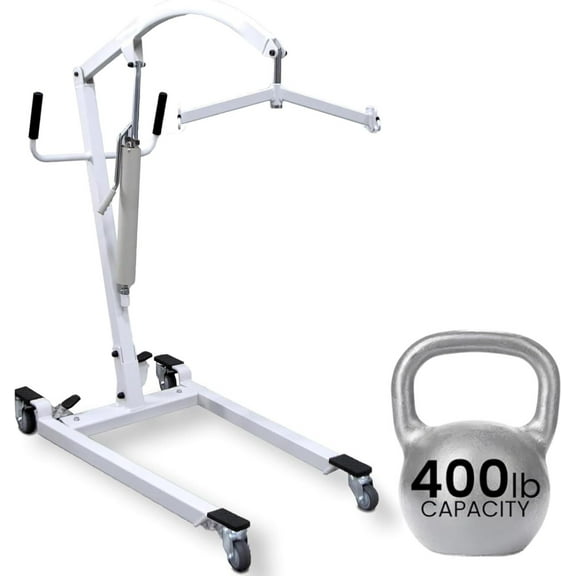 Vive Hydraulic Patient Lift, 400 lb Capacity – Manual Medical Transfer Aid for Home & Clinical Use