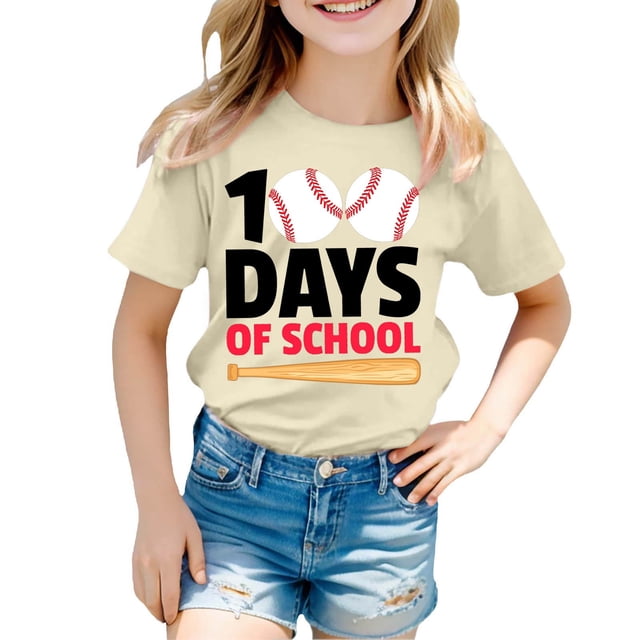 MEZZALL T-Shirts de Mode pour Enfants, Imprimé, Col Rond, Manches Courtes, Tendance, 3-4 Ans