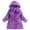 Purple, variant on Auroural Winter Thicken Kids Jackets Coats Girl Jackets Hooded Outerwear Fashion Girls Winter Children Thick Solid Color Clothes Detachable Hat Mid To Long Length Clothes Winter Coat Black 9 Years(L)