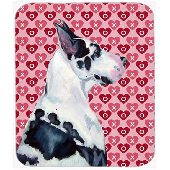 Great Dane Hearts Love And Valentines Day Mouse Pad, Hot Pad Or Trivet