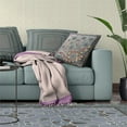 thumbnail image 4 of Glory of Flowers Peacock Throw Pillow with Removable Cover in Gray Red Blue Yellow 20x20, 4 of 9