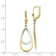 thumbnail image 2 of 14k Two-Tone Gold Oval Leverback Drop Earrings - 2.5 Grams - Measures 40x38mm, 2 of 2