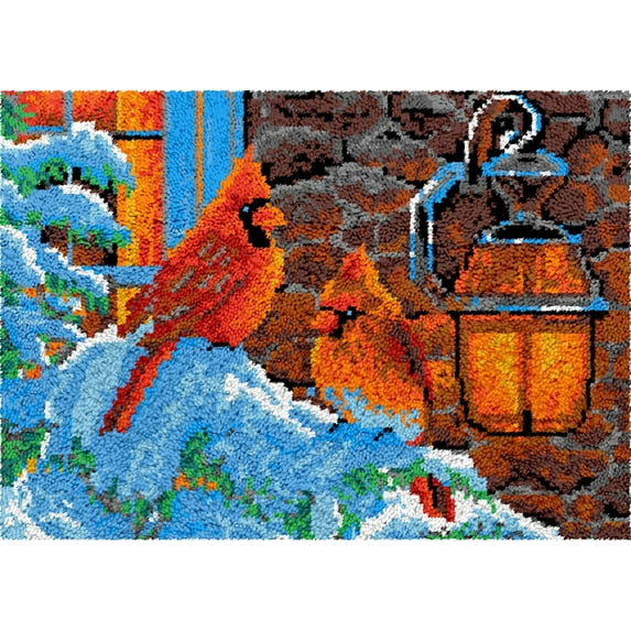 Rug Making Latch Hooking Kit | Winter Cardinals