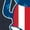 NAVY, variant on - Americana - Mickey Flag Pattern - Men's Crew Neck Fleece Pullover