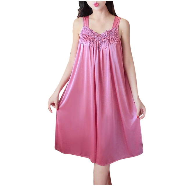 COM1950s Robe d'Été pour Femmes, Robe pour Femmes, Mode Femmes Été Col en V Décontracté Sans Manches Chemises de Nuit Robe, Robe d'Été pour Femmes, Robe d'Été pour Femmes, Vêtements d'Été pour Femmes