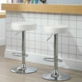 thumbnail image 3 of Gymax 2PCS Adjustable PU Leather Kitchen Counter Bar Chairs Swivel Bar Stool White, 3 of 7