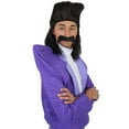 thumbnail image 4 of HPO Adult Men's 70s Rock Star Costume – Dark Purple Suit with Mock Turtleneck for Halloween Parties, 4 of 9