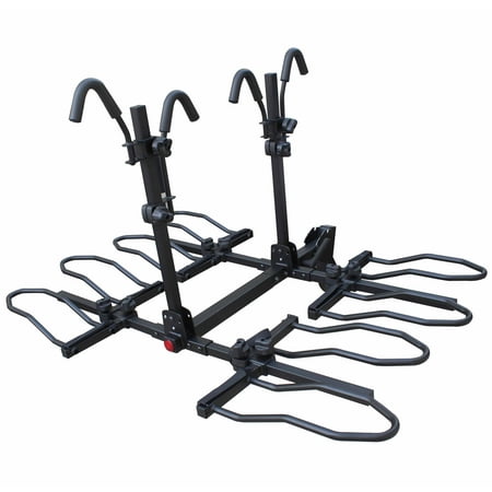 4 Bike Hitch Mounted Platform Rack w/ Tilting For Standard, Electric & Fat (Best 4 Bike Platform Hitch Rack)