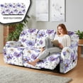 thumbnail image 3 of Xoenoiee Purple Daisy Flower Print Stretch Recliner Covers, 8 Pieces Recliner Slipcovers Soft Couch Cover for 3 Seater Non Slip Furniture Protector with Pocket, 3 of 7