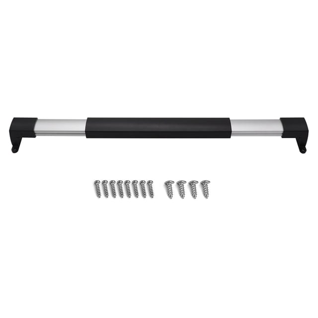 Mistaha RV Screen Door Handle Crossbar Grip, Aluminum and ABS Material, Black/Silver, Easy Installation, Stable Armrest, Lightweight Design