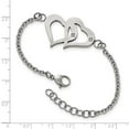 thumbnail image 5 of Chisel Stainless Steel Polished w/CZ Hearts 6.5in w/1.25in ext. Bracelet, 5 of 5