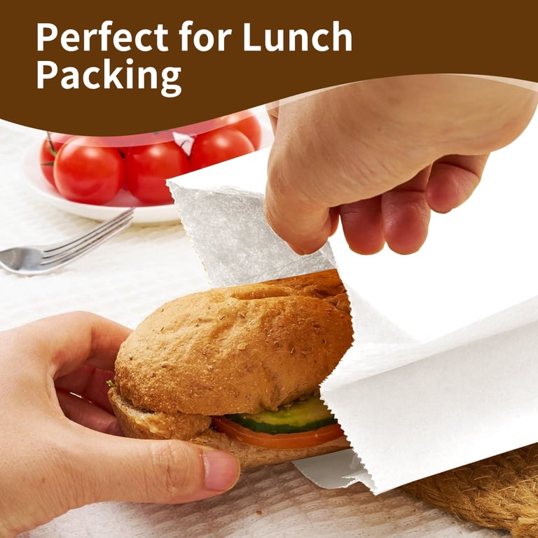 BagDream White Paper Lunch Bags, 5x2.95x9.45", 100 Count photo 7