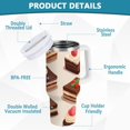 thumbnail image 2 of Yayeee 30oz Stainless Steel Tumbler with Straw and Handle Double-Wall Insulated Travel Water Bottle, Cute Chocolate Cakes, 2 of 8