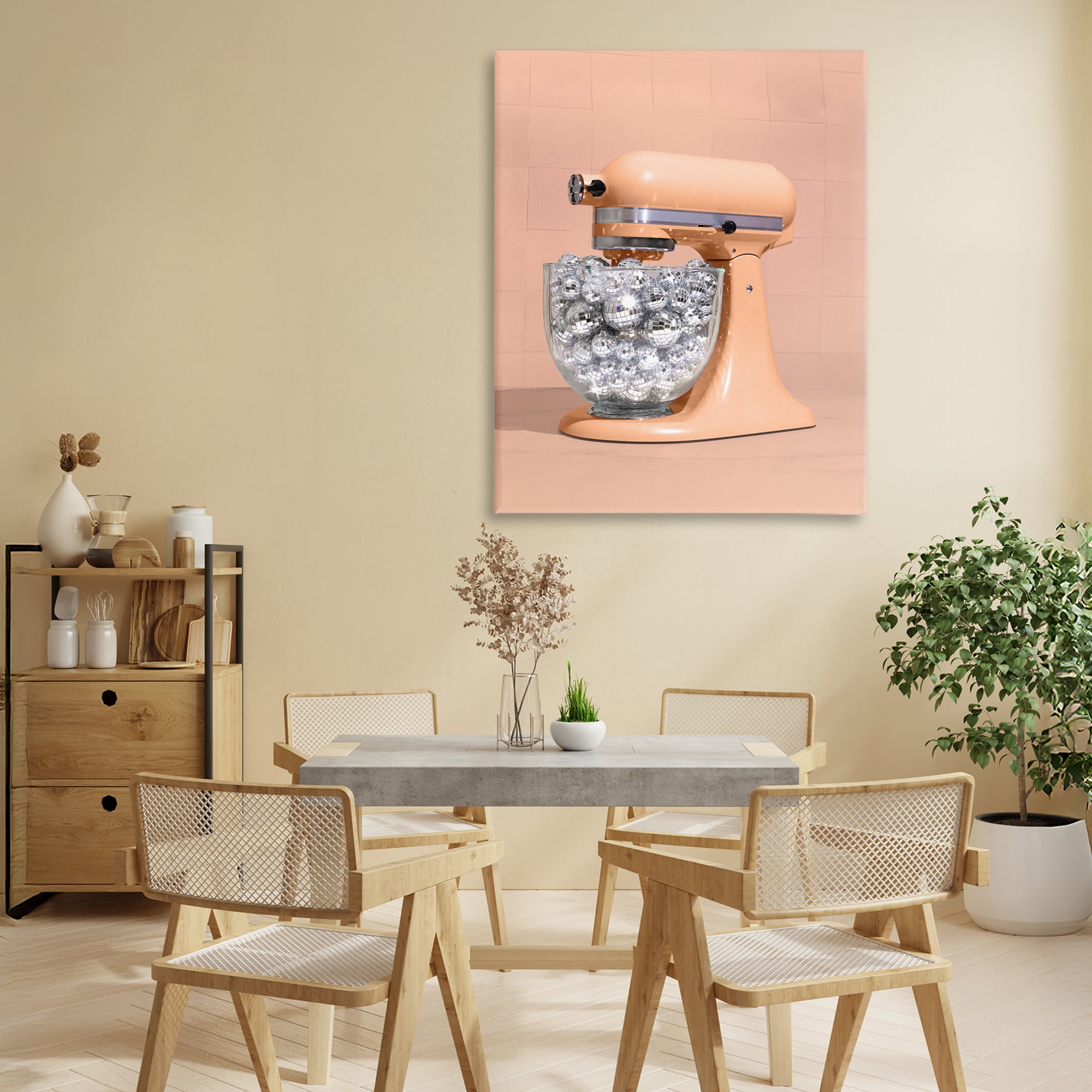Stupell Industries Disco Kitchen Mixer over Orange Canvas Wall Art, design by LISH Creative