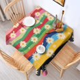 thumbnail image 2 of Pioneer Flower Floral Print Pattern Square Tablecloth,Waterproof Square Table Cover,Wipeable Spillproof Washable Table Cover for Home Kitchen Party Decor 60"x60"(152x152cm), 2 of 6