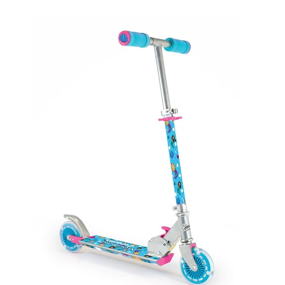 OZBOZZ Mermaid Foldable Scooter with Light Up Wheels - Ages 5 and up