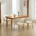 thumbnail image 6 of Set of 1 Velvet Fabric Dining Chairs with Curved Backrest and Golden Metal Legs for Kitchen or Dining Room (Beige), 6 of 12