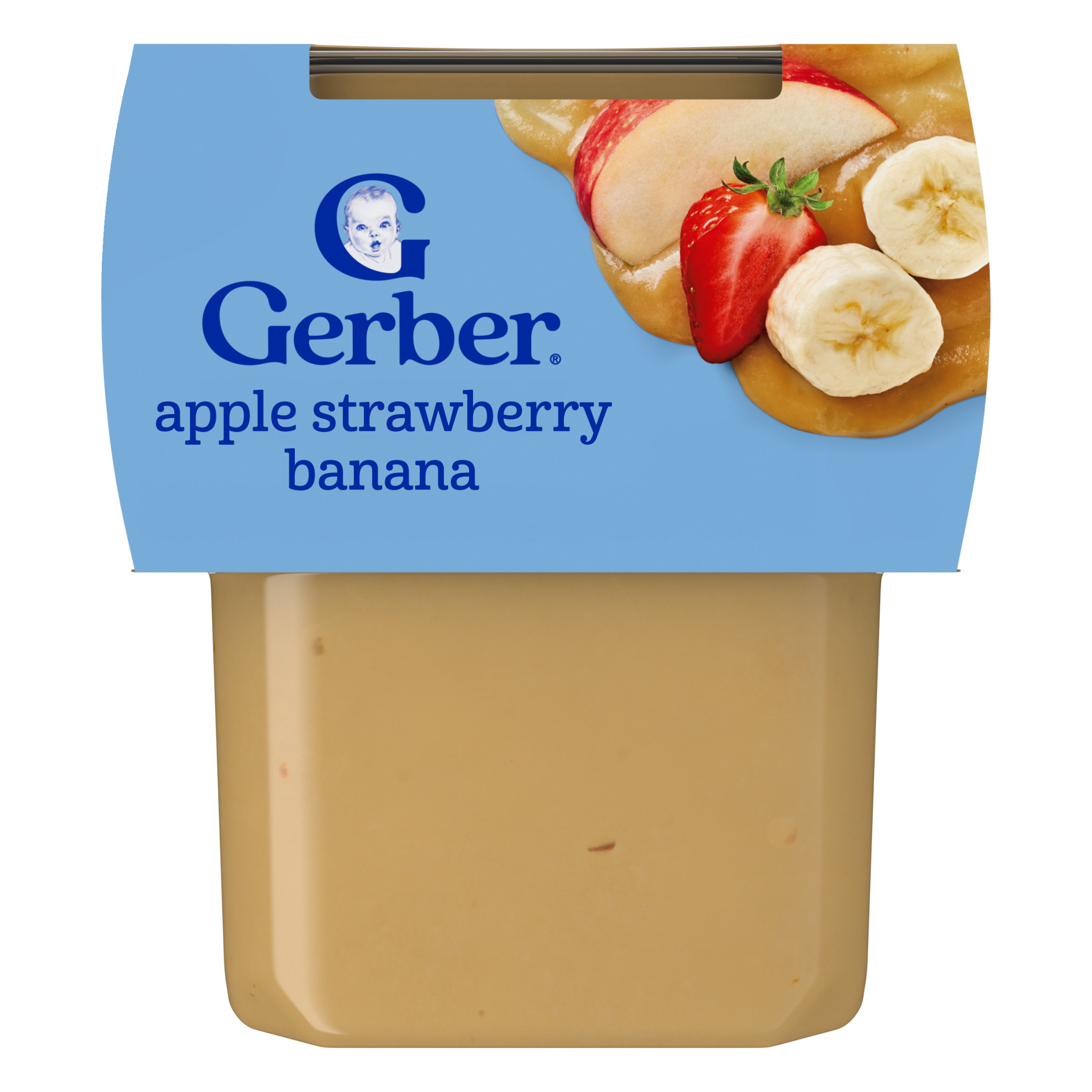 Gerber Stage 2 Baby Food, Apple Strawberry Banana Puree Tubs, Baby Puree, 2PK 8 oz