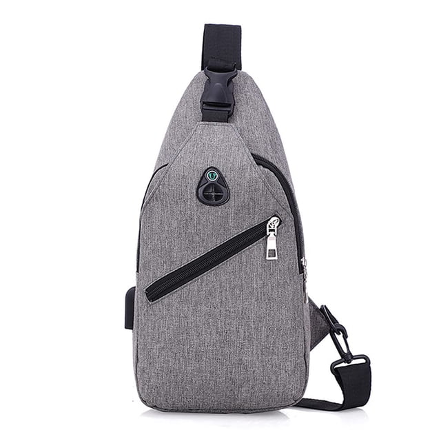 Bolso bandolera de lona mochila multiusos bolso bandolera viaje senderismo pecho mochila para hombre mujer gris