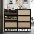 thumbnail image 3 of YOCWO Shoe Storage Cabinet with Flip Drawers for Entryway, Shoe Rack Organizer with Open Shelf, Black, 3 of 10