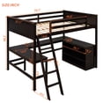 thumbnail image 5 of Aukfa Full Size Loft Bed with Desk and Shelves, Solid Wood Platform Loft Bed for Kids Teens Dorm - Espresso, 5 of 8